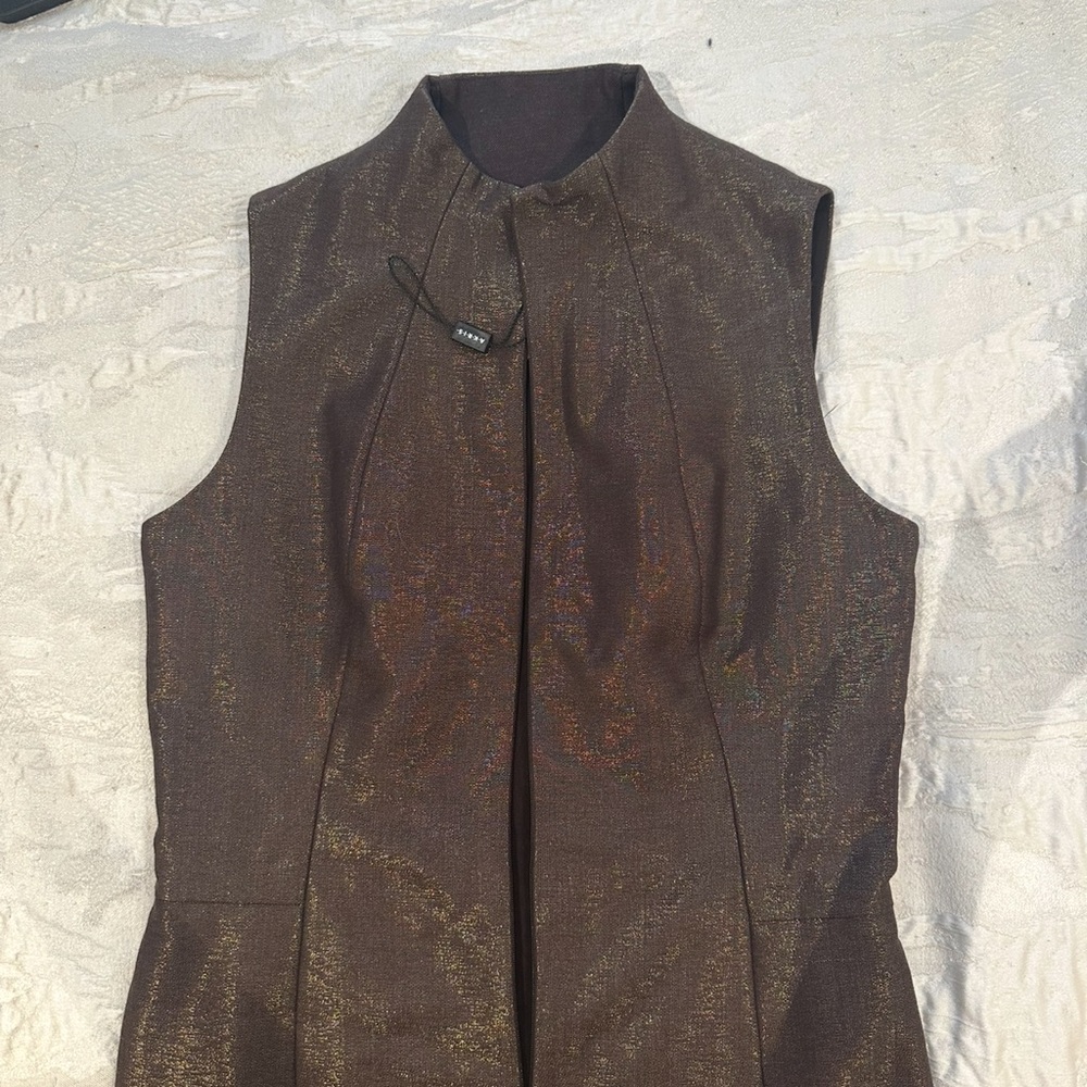 Akris Wool Elegant Brown Sleeveless Dress - Picture 12 of 13